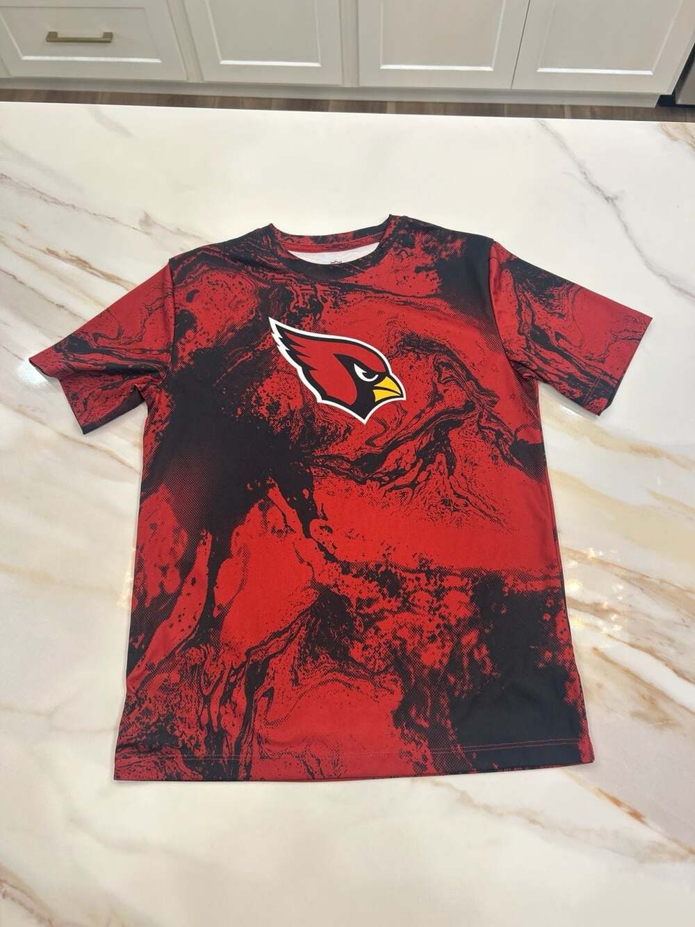 NFL Arizona Cardinals Youth Scrimmage Short Sleeve T-Shirt In The Mix Marble Des